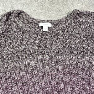 Pure Jill Petite‎ M Women's Ombre Knit Sweater Pullover Gray Purple Cotton Blend